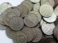 Отдается в дар Монеты 10 копеек СССР в «погодовку»