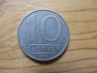 Отдается в дар 10 злотых 1986 года