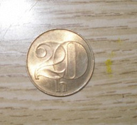 Отдается в дар монета 20 геллеров 1991