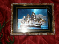 Отдается в дар Картинка металлизированная: корабль