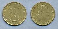 Отдается в дар Италия.200 лир 1979г