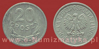 Отдается в дар монетка 20 groszy 1973