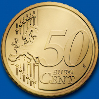 Отдается в дар монетка в 50 евроцентов