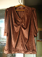 Плюшевая шоколадная блуза