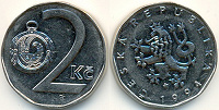 Отдается в дар Монета 2 чешские кроны