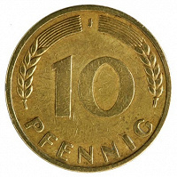 Отдается в дар монеты 10 пфеннингов