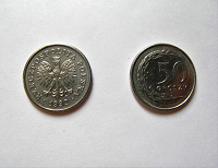 Отдается в дар монета Польша 50 грошей — 2 шт.