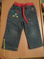 Отдается в дар Двое детских джинсовых штанов, 80 размер