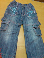 Отдается в дар джинсы малышке1-2 лет теплые