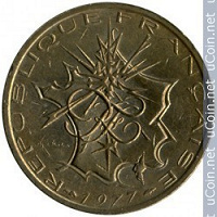 Отдается в дар Монета Франции 10 франков 1977года