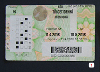Отдается в дар Пражский проездной и билеты на общественный транспорт