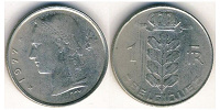 Отдается в дар 1 франк Бельгия 1977