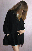 Отдается в дар Черное кардиган-пальто с большими карманами M&S (100% lana wool) безразмерное