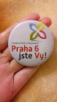 Отдается в дар значок «Прага 6 — это Вы»