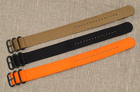 Отдается в дар Ремешок для часов ZULU Maratac 24 мм, цвет чёрный, оранжевый и хакки