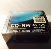 Отдается в дар Упаковка CD RW -10шт