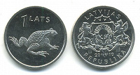Отдается в дар Юбилейная монета Латвии (2010г, жаба)