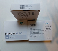 Отдается в дар L-тироксин 100 мкг производства РОССИЯ Ozon Фармацевтика (3 упаковки)