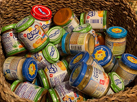 Отдается в дар Детское питание (пюре в баночках, овощи, рыба, мясо)