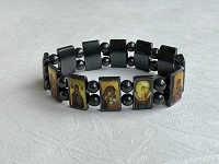 Отдается в дар Православный браслет с иконами, браслет из магнитного гематита
