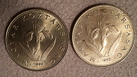 Отдается в дар Венгерский ирис на монетах 20 форинтов