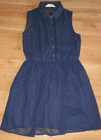 Отдается в дар Синее шифоновое платье H&M — 42