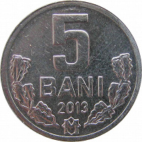 Отдается в дар Монета 5 бани Молдавия 2013 из оборота