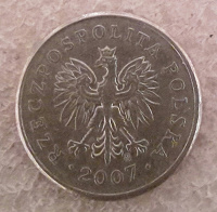 Отдается в дар Польша 10 грошей 2007 года