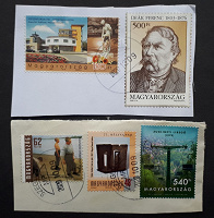 Отдается в дар Венгерские марки. 2 вырезки с конвертов.