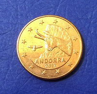 Отдается в дар 1 цент 1 cent Андорры 2017 год Евроценты