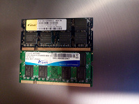 Отдается в дар Память для ноутбука SoDIMM DDR2 1gb + 2gb