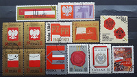 Отдается в дар Флаги, гербы и печати на марках Польши.