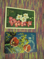 Отдается в дар в коллекцию — 2 открытки СССР с цветами, Шворак, Мартынов