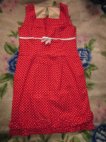 Отдается в дар платье красное в горох 46р.