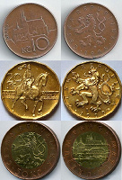 Малый набор крупных монет (чешские кроны)