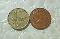 Отдается в дар Монеты — Литва и Латвия