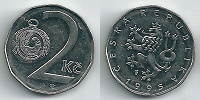 Монета чешская. 2 кроны.