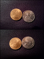 Отдается в дар Юбилейные монеты 2 и 10 рублей