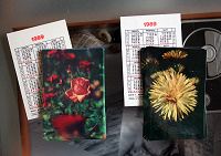 Отдается в дар Календарики 1989г. с цветами