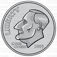 Отдается в дар Пара даймов: 2 монеты USA One Dime 2020/2010.