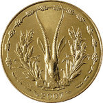 Отдается в дар Монетка- 5 франков Западно-Африканские Штаты