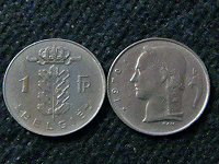Отдается в дар 1 франк Бельгии 1970 г.