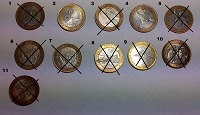Отдается в дар Монеты 10 рублей биметал из оборота