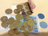 Отдается в дар Монетки, жетоны, купюры Украина.