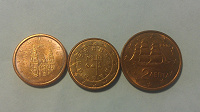 Отдается в дар 3 монетки еврозоны