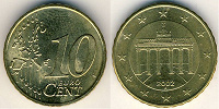 Отдается в дар Монеты 10 евроцентов