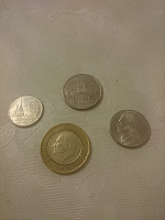 Отдается в дар 4 монеты из трёх стран