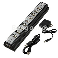 Отдается в дар USB-концентратор 9 портов USB1.0, 1 порт USB2.0, с опциональным блоком питания