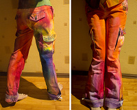 Отдается в дар Цветные хипповые джинсы (батик)