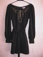 Отдается в дар Новое черное шифоновое платье-туника на размер 42-46
